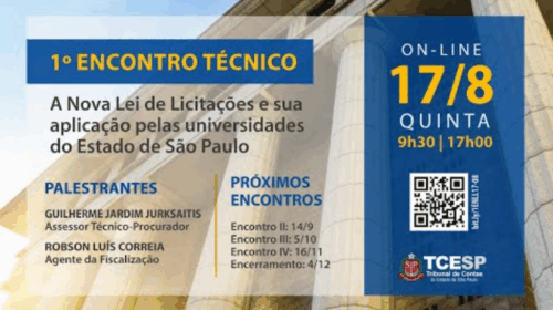 1º Encontro Técnico: A NLLC e sua Aplicação pelas Universidades do Estado de SP - 17/08/2023 - manhã