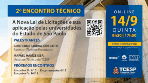 2º Encontro Técnico: A NLLC e sua Aplicação pelas Universidades do Estado de SP- 14/09/2023- Manhã